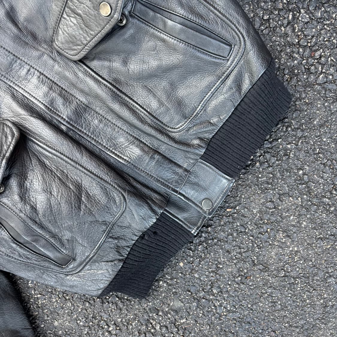 90년대 일본 a-2 가죽 자켓 상품이미지5