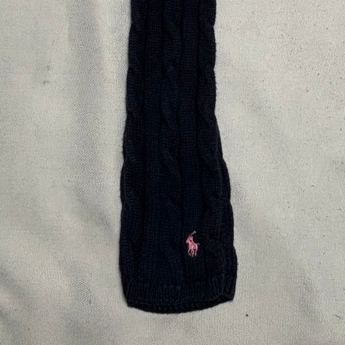 OS 폴로랄프로렌 핑크 포니 네이비 케이블 스카프 상품이미지1