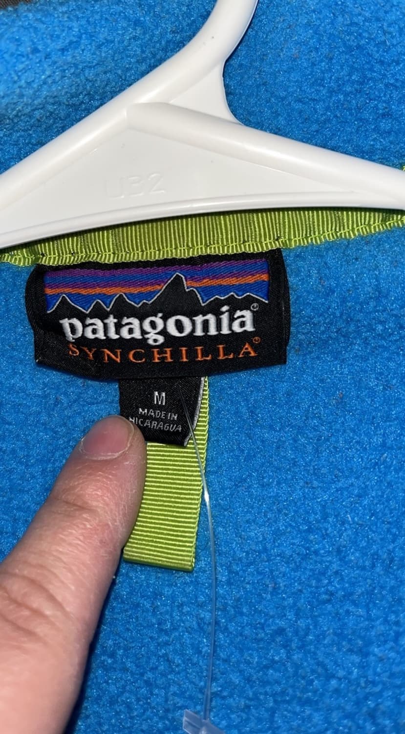 13FW 파타고니아 신칠라 스냅-T 플리스 스카이블루 레드 포켓 상품이미지3