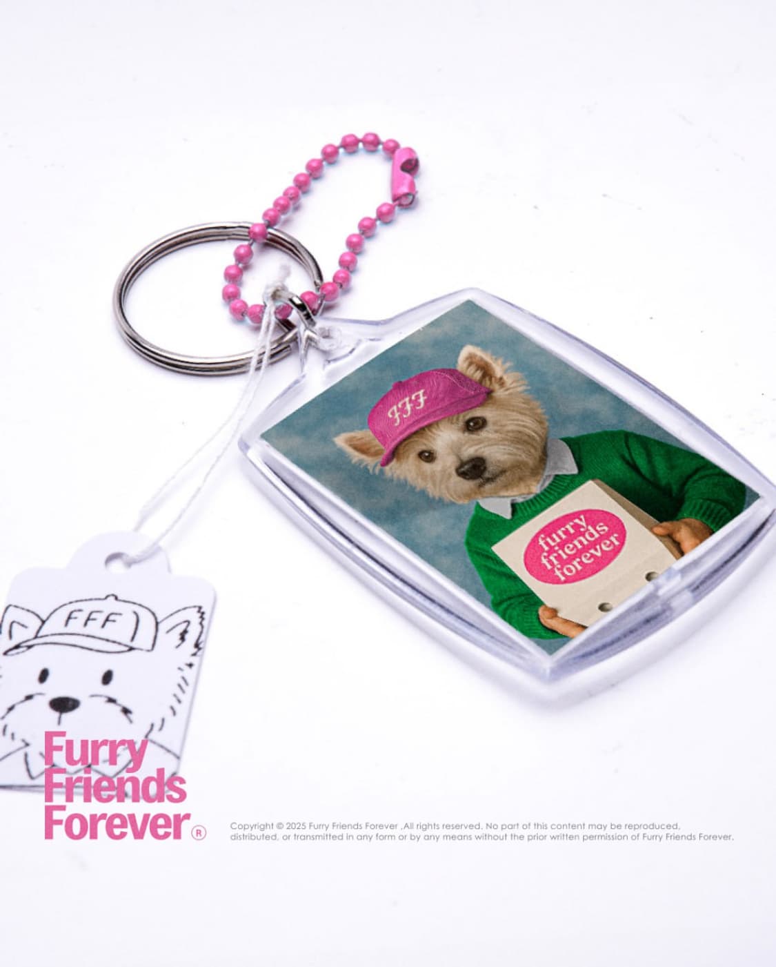 (FFF)시그니처🎀볼캡 강아지 키링 🐕 (pink/green) 상품이미지1