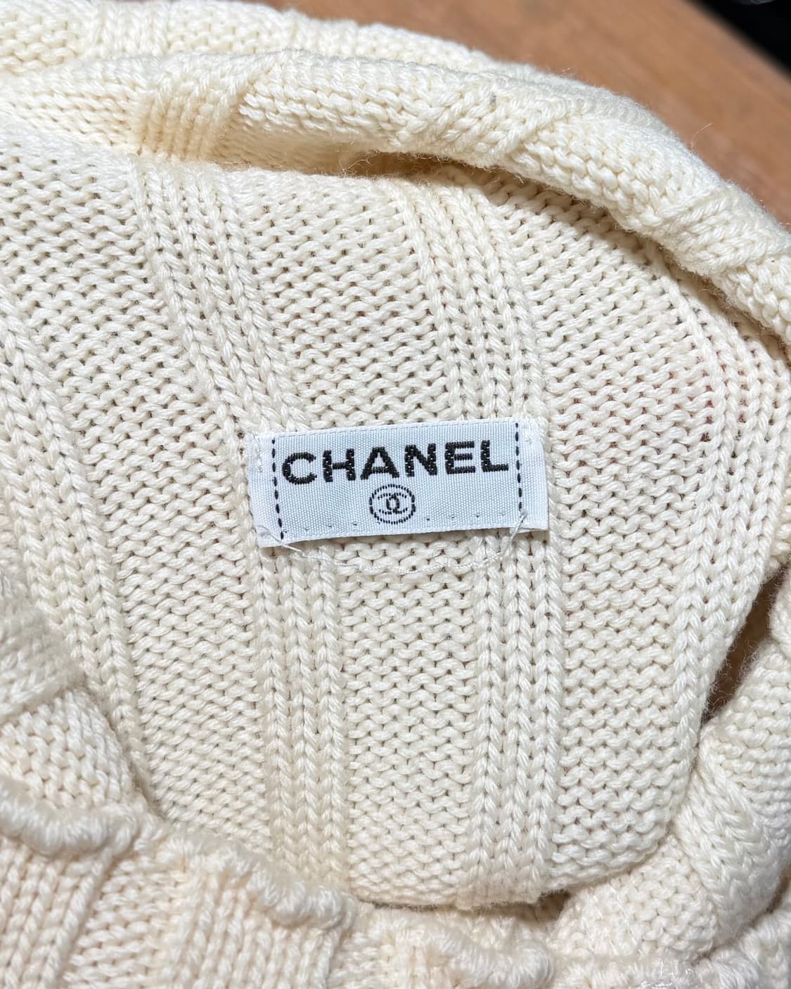 샤넬 아이보리 울 롤넥 립니트 스웨터 상품이미지7