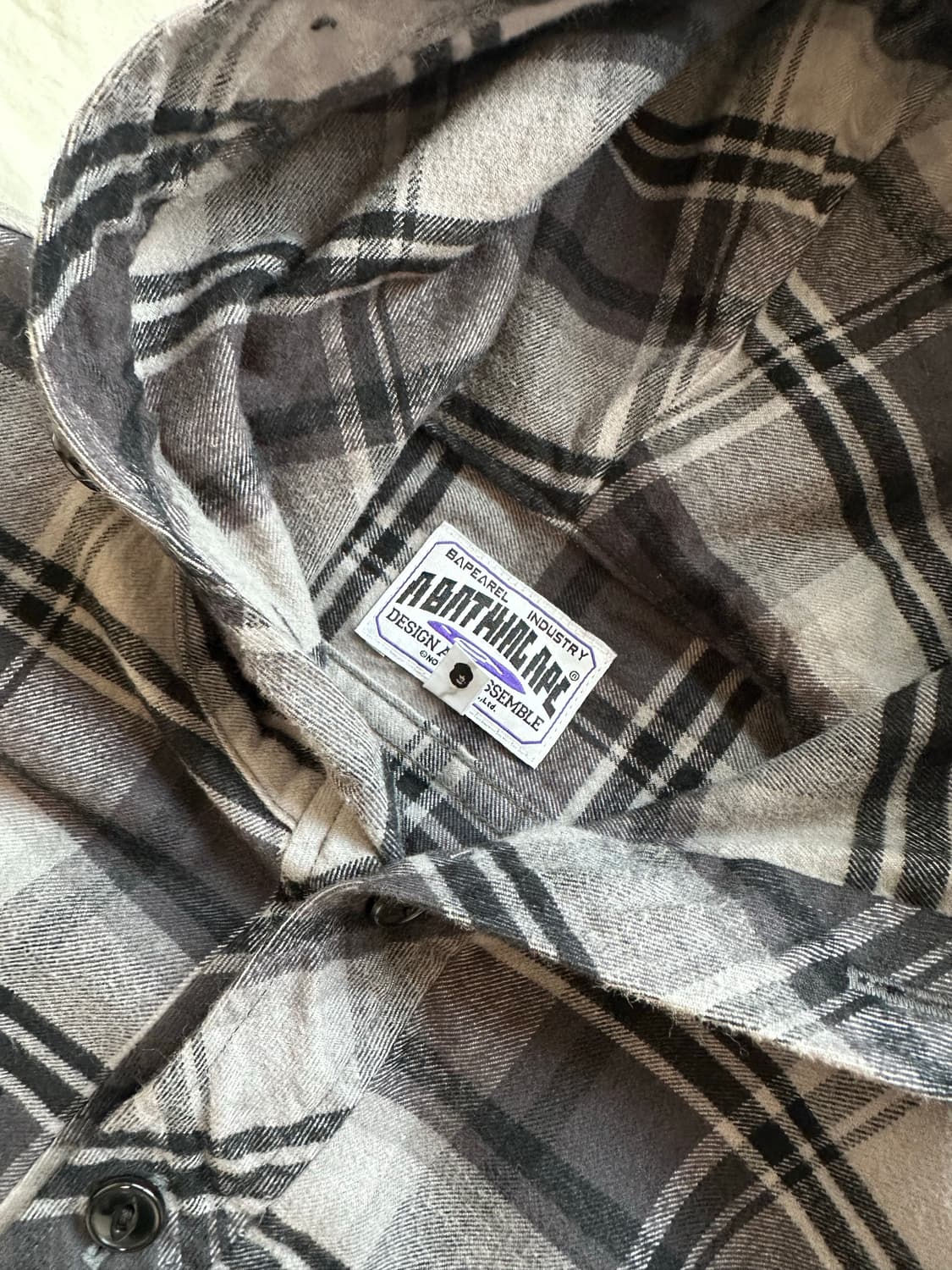 베이프 체크 후드셔츠 상품이미지3