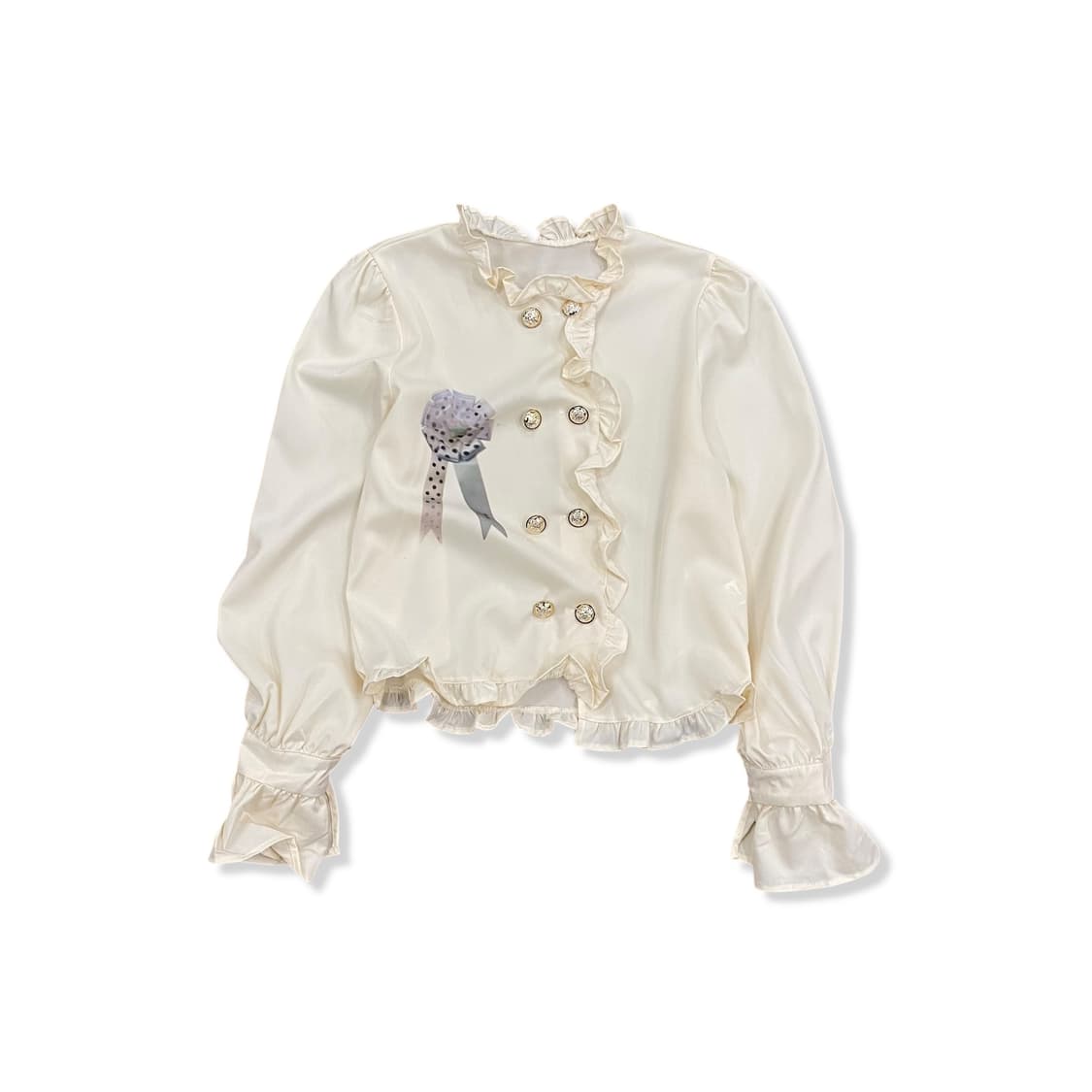 Butter Rosette Print Frill Shirt 상품이미지1