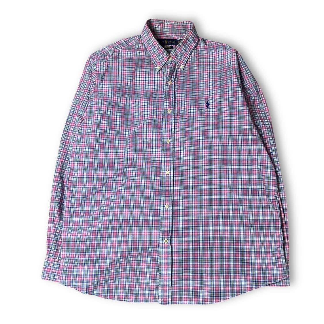 폴로랄프로렌 핑크 그린 퍼플 멀티배색 체크 긴팔 셔츠 클래식핏 XL 상품이미지1