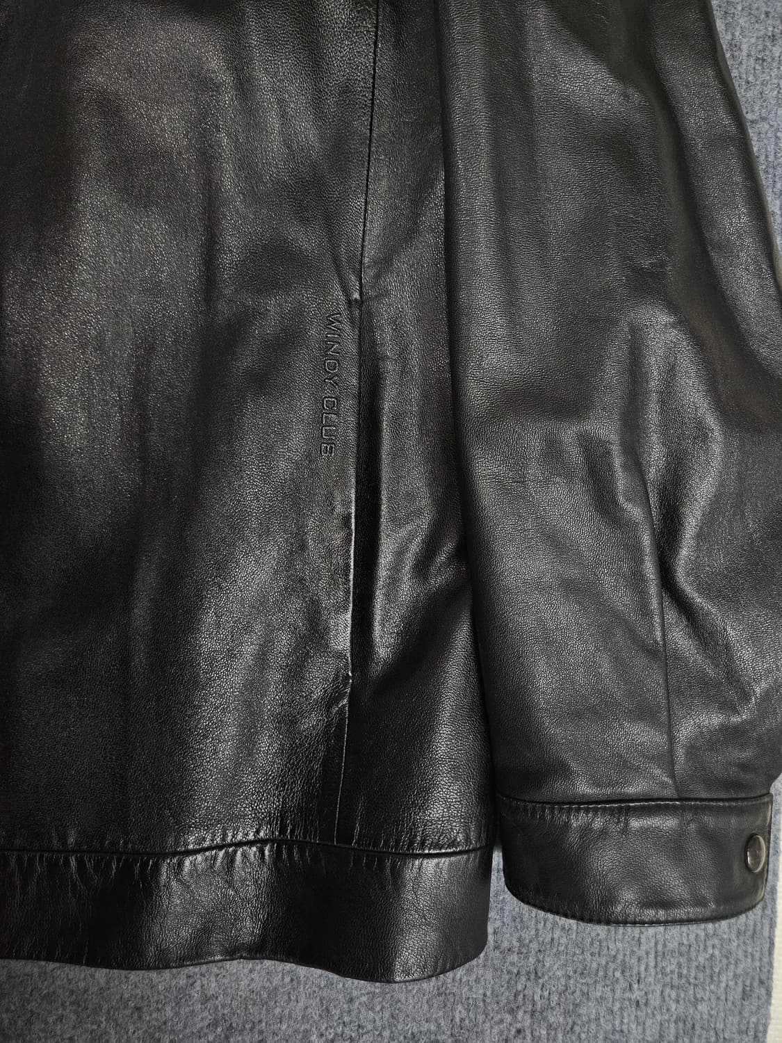 윈디클럽 블랙 램스킨 가죽자켓(급처) 상품이미지3