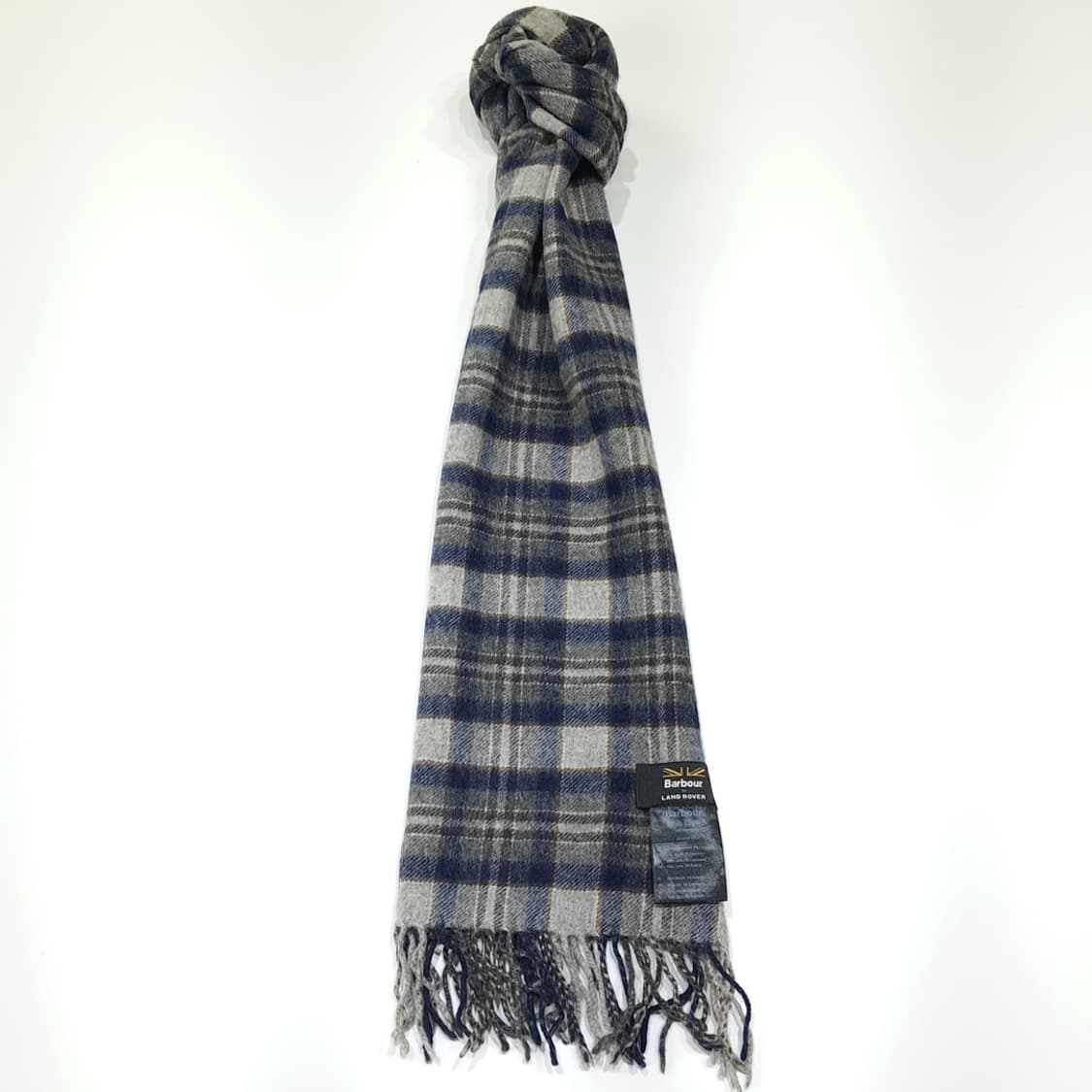 MX605 바버 울캐시미어 랜드로버 타탄체크 그레이 머플러 목도리 상품이미지3