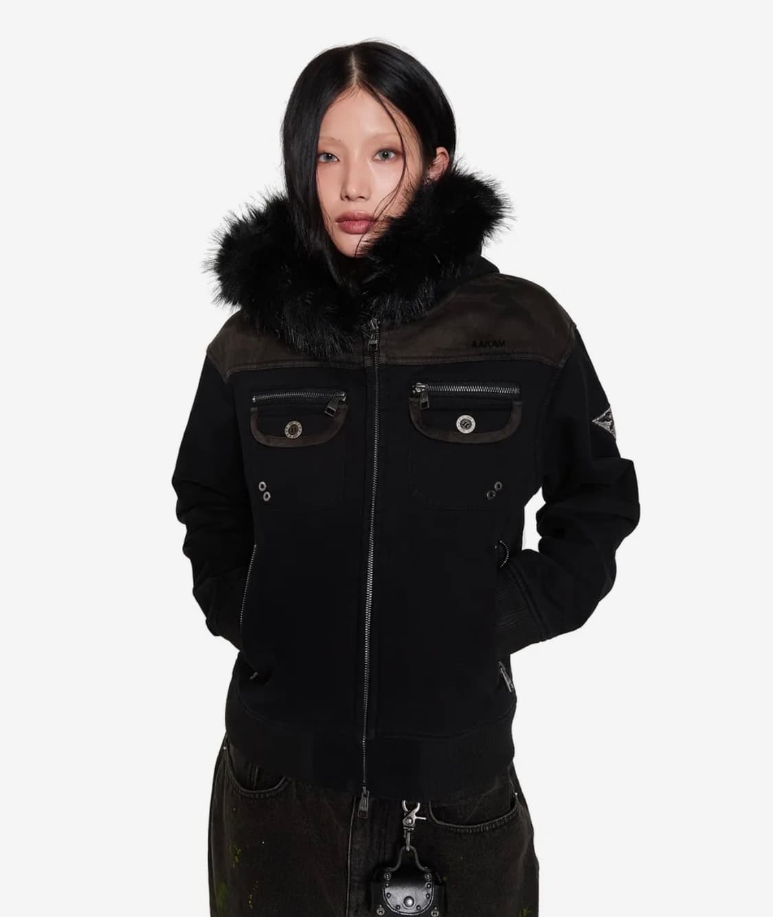 아캄 fur camo contrast jacket 퍼 카모 자켓 상품이미지2