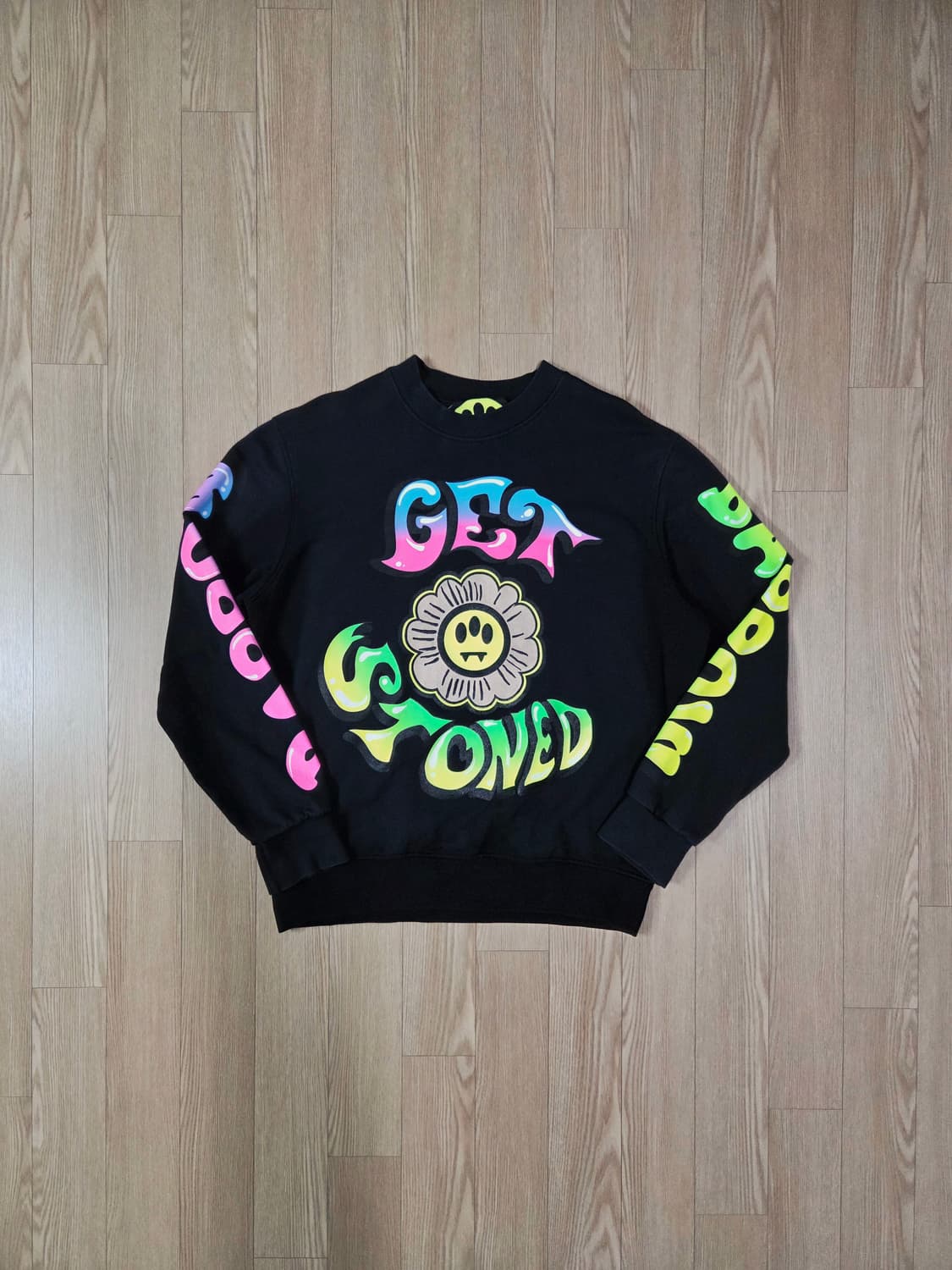 BARROW 블랙 프린트 맨투맨 티셔츠 상품이미지1