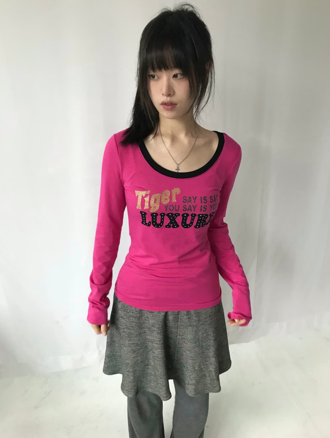 펑키 핑크 슬림 티셔츠 상품이미지6