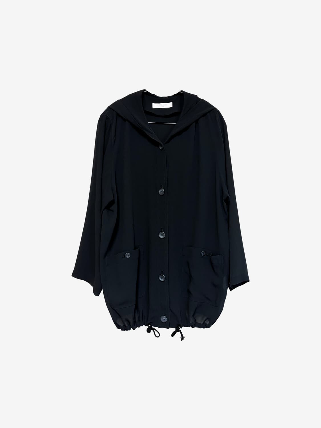 Sheer Hooded Jacket - Black 상품이미지4