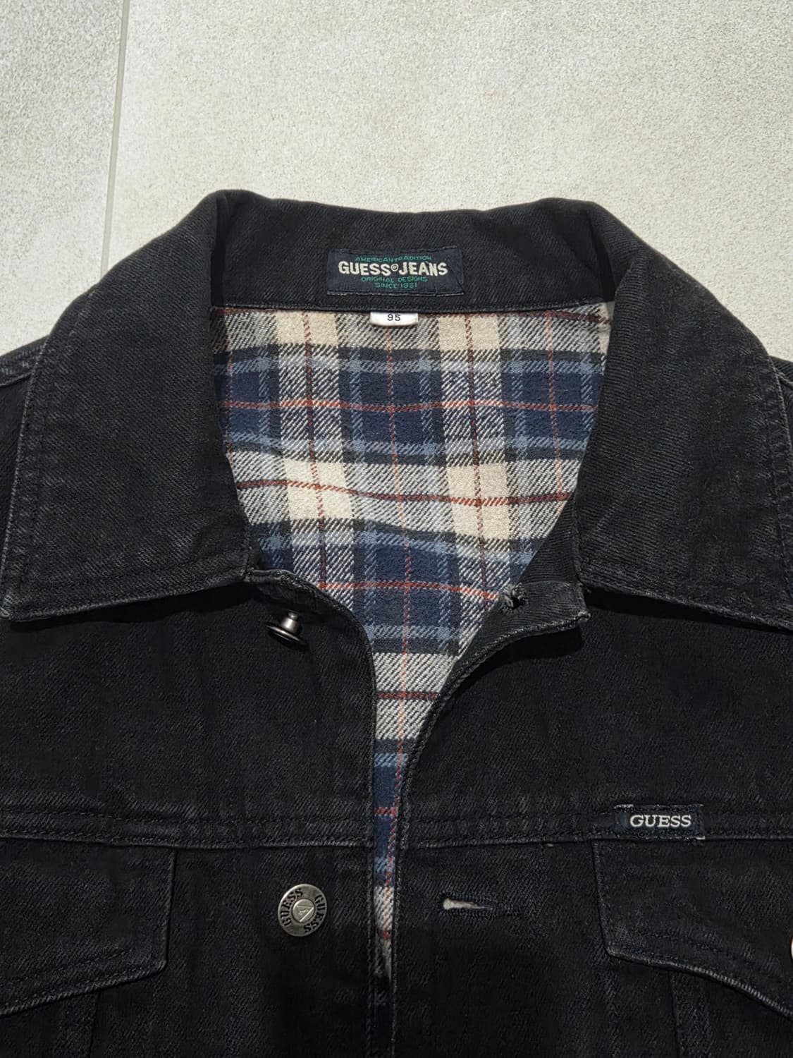 Guess 90s 게스 흑청 데님자켓 상품이미지3