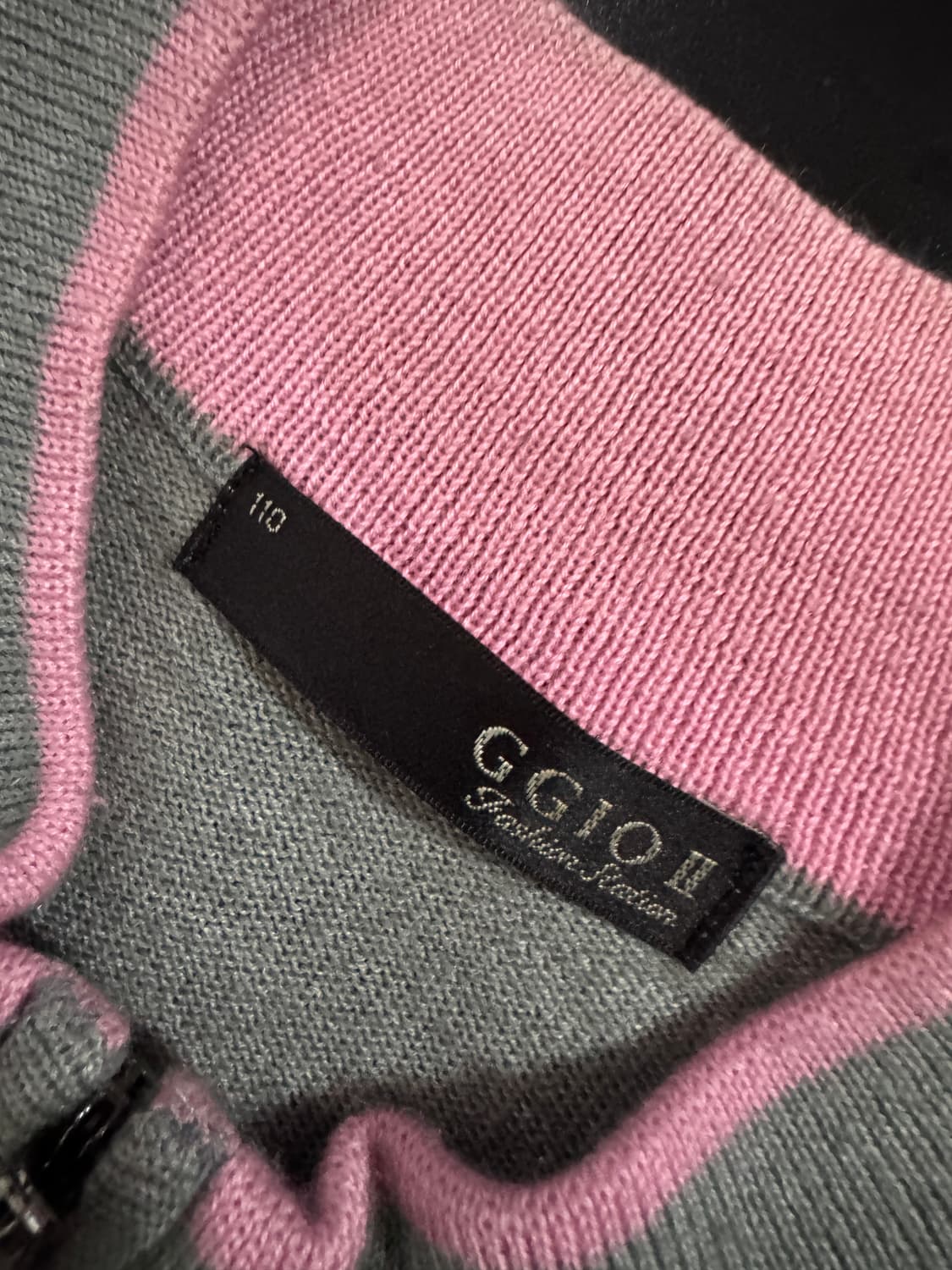 코오롱 지오투 아가일 체크 반집업 니트 XL 상품이미지3