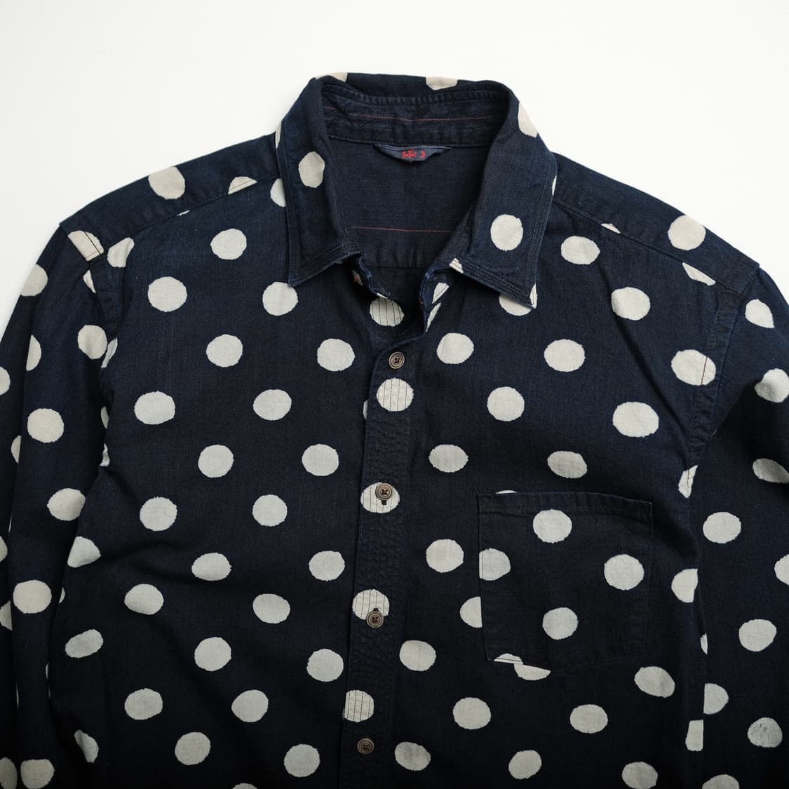 45rpm 도트 인디고 셔츠 3사이즈 (추천 55-66) 상품이미지2