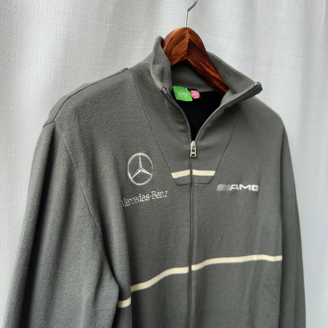 휴고보스 x 벤츠 하이브리드 윈드스토퍼 니트 자켓 그레이 M 상품이미지4