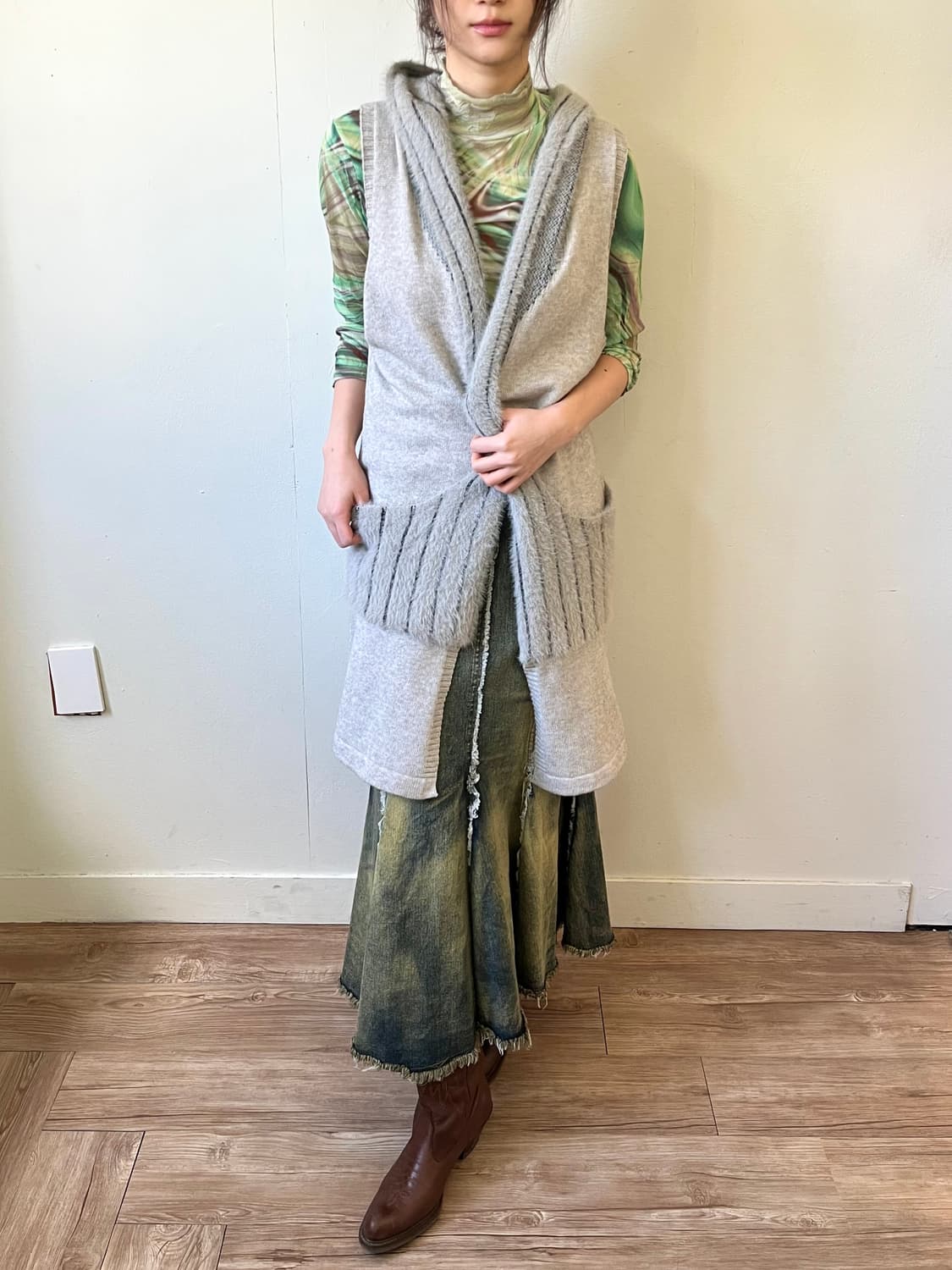 T’S COLLECTION 오트밀 롱 가디건 상품이미지6