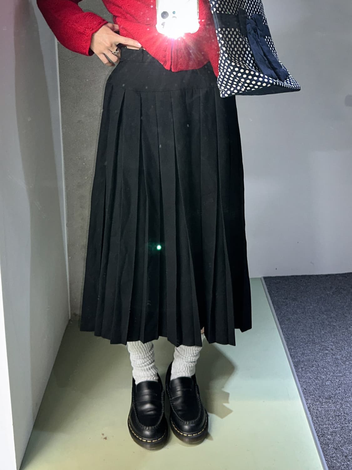 black wool pleats skirt 상품이미지1
