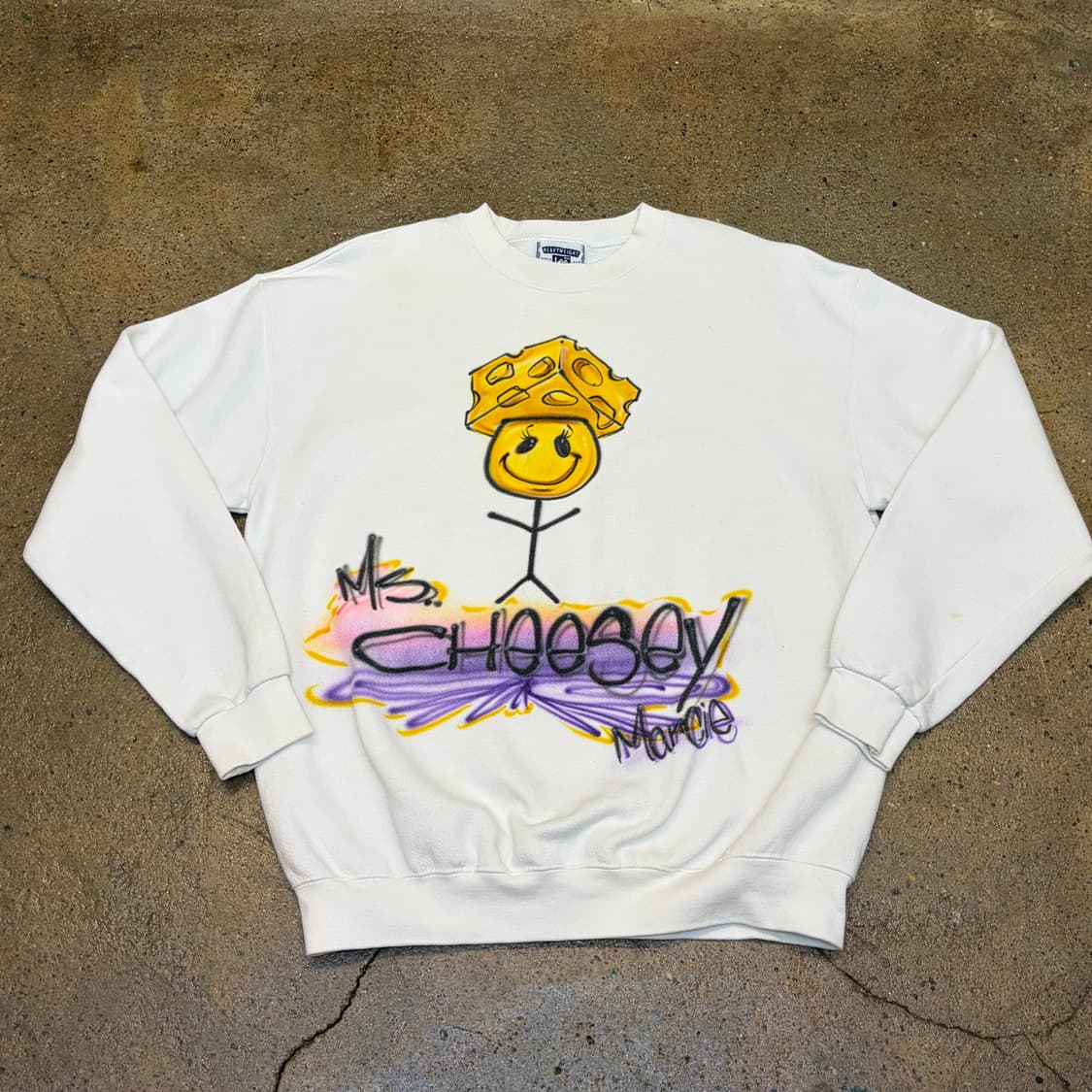 90s Made in USA 미국 빈티지 lee 스마일 치즈 맨투맨티 상품이미지1