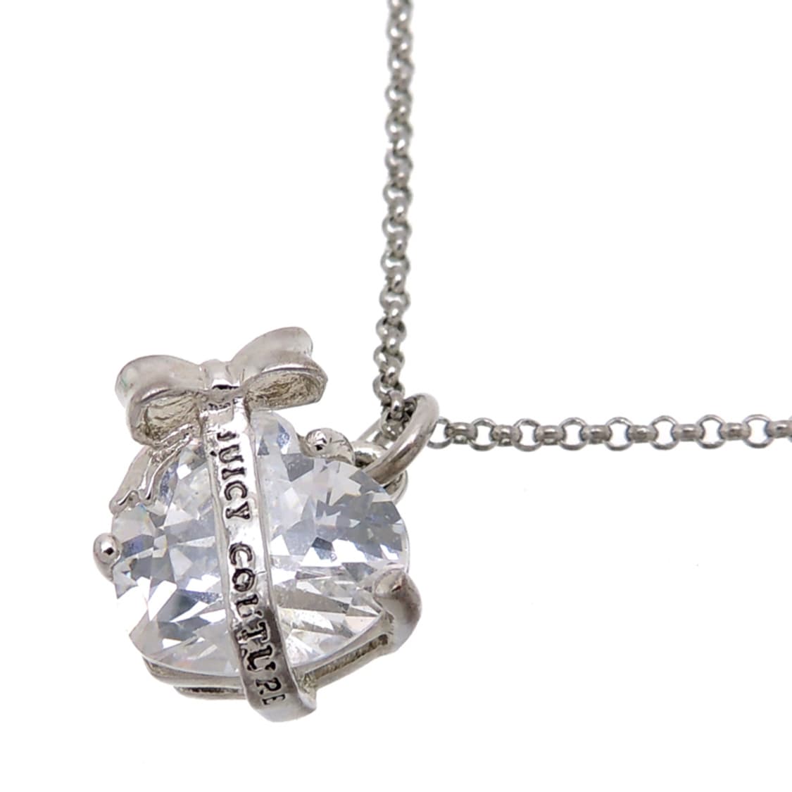 Y2k juicy couture 쥬시꾸뛰르 크리스탈 하트 리본 목걸이 상품이미지4