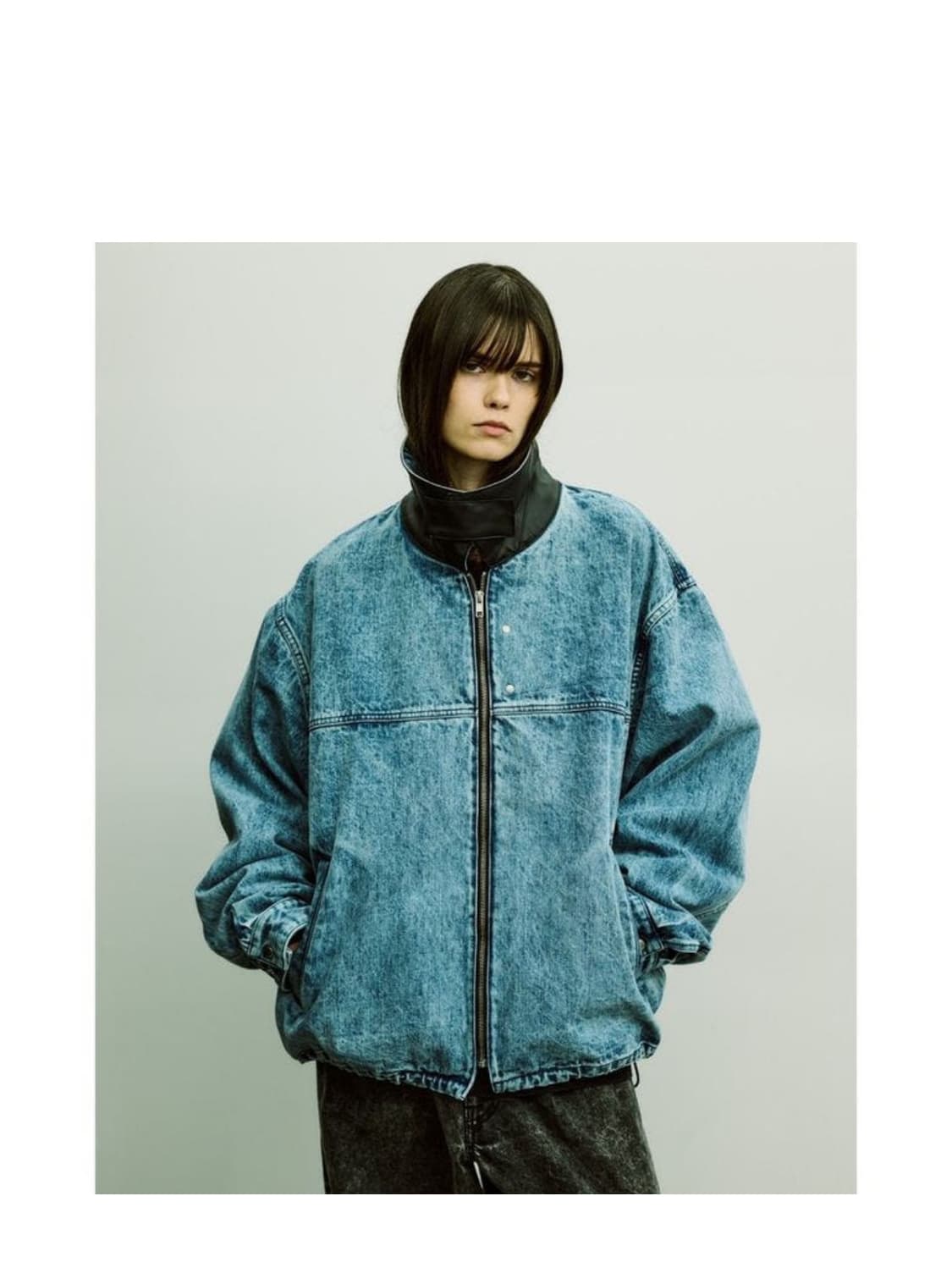 stein 슈타인 캐미컬 블리치 데님 쇼츠 자켓 상품이미지8