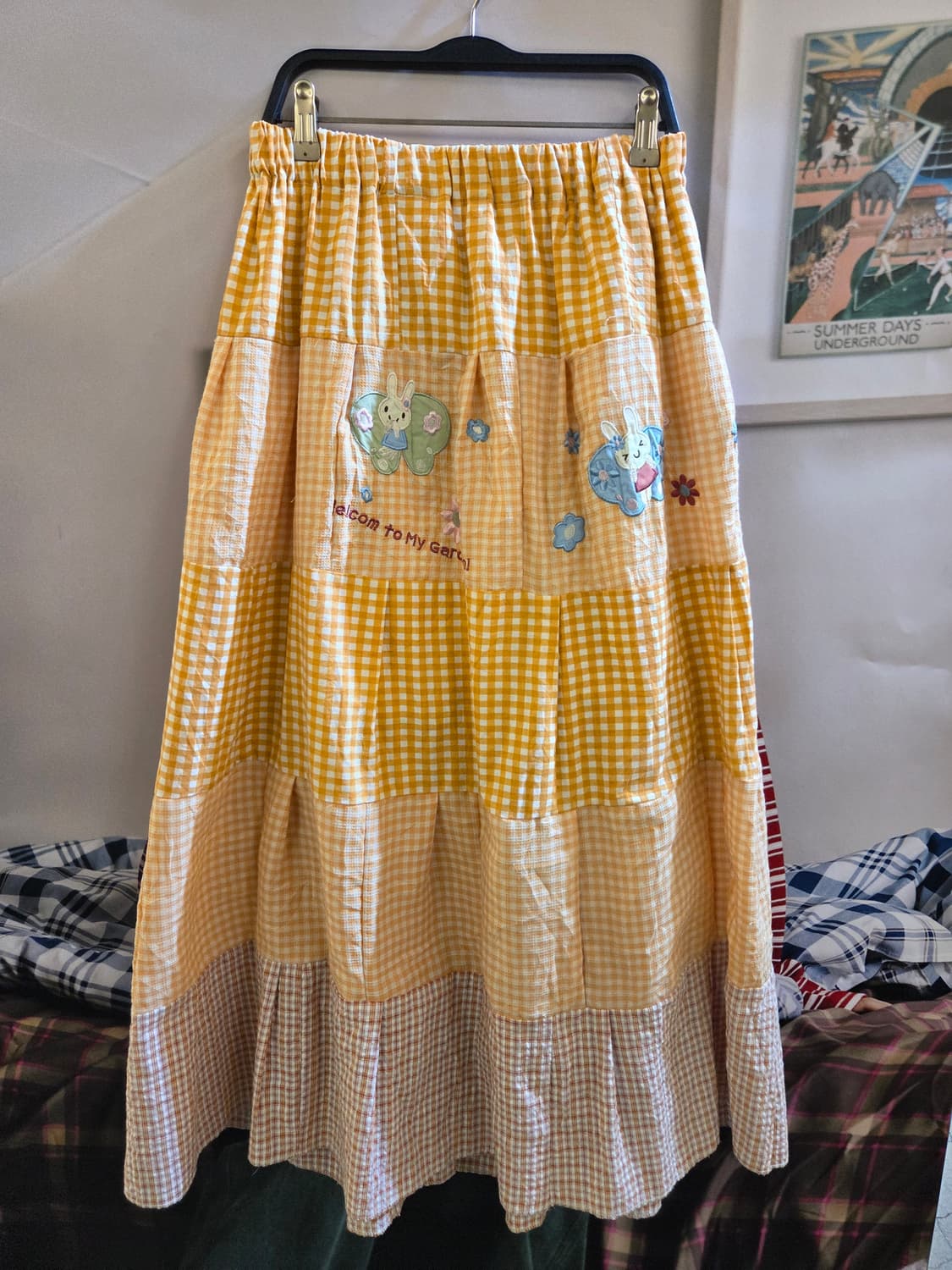[MADE] 오렌지체크 캉캉 롱 패치스커트🤍 상품이미지1