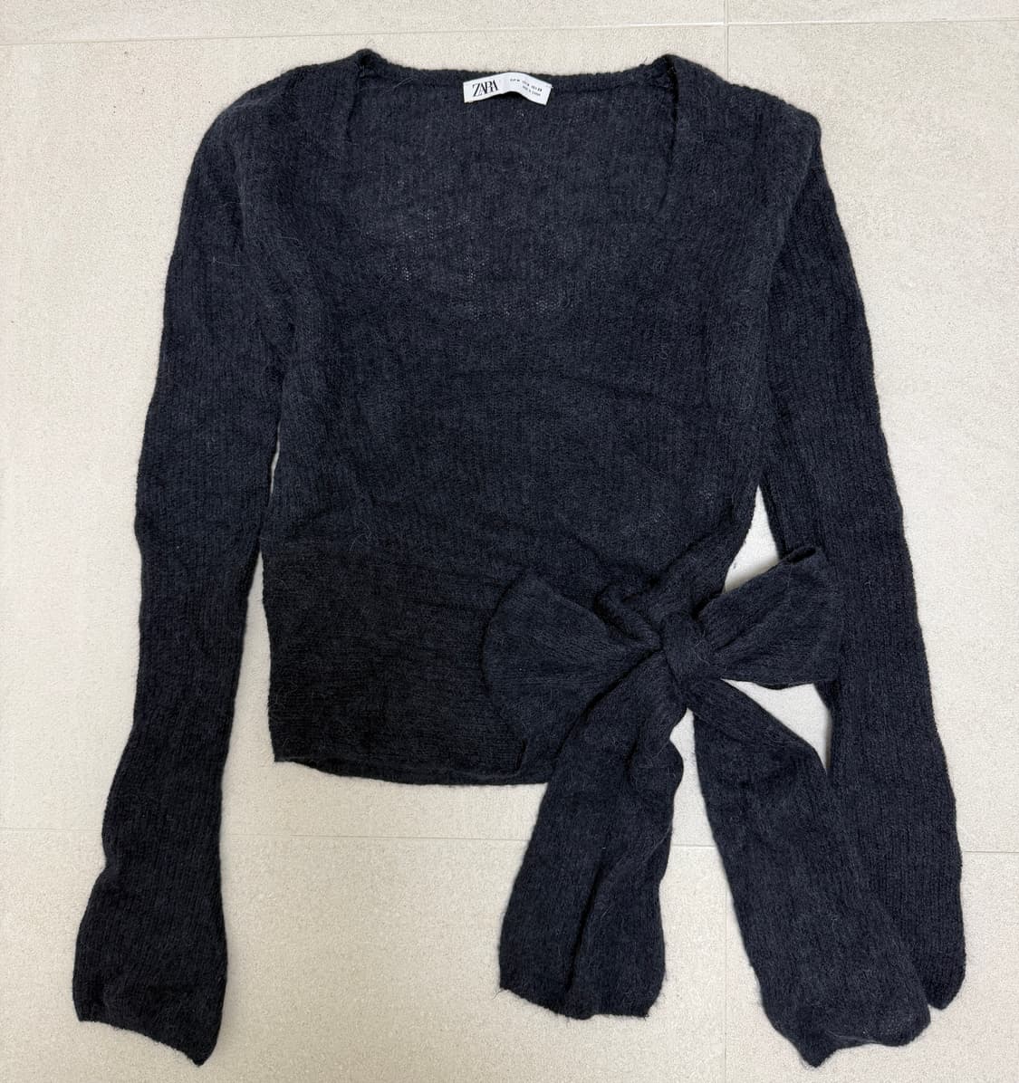 자라 모헤어 리본 유넥 니트 상품이미지1