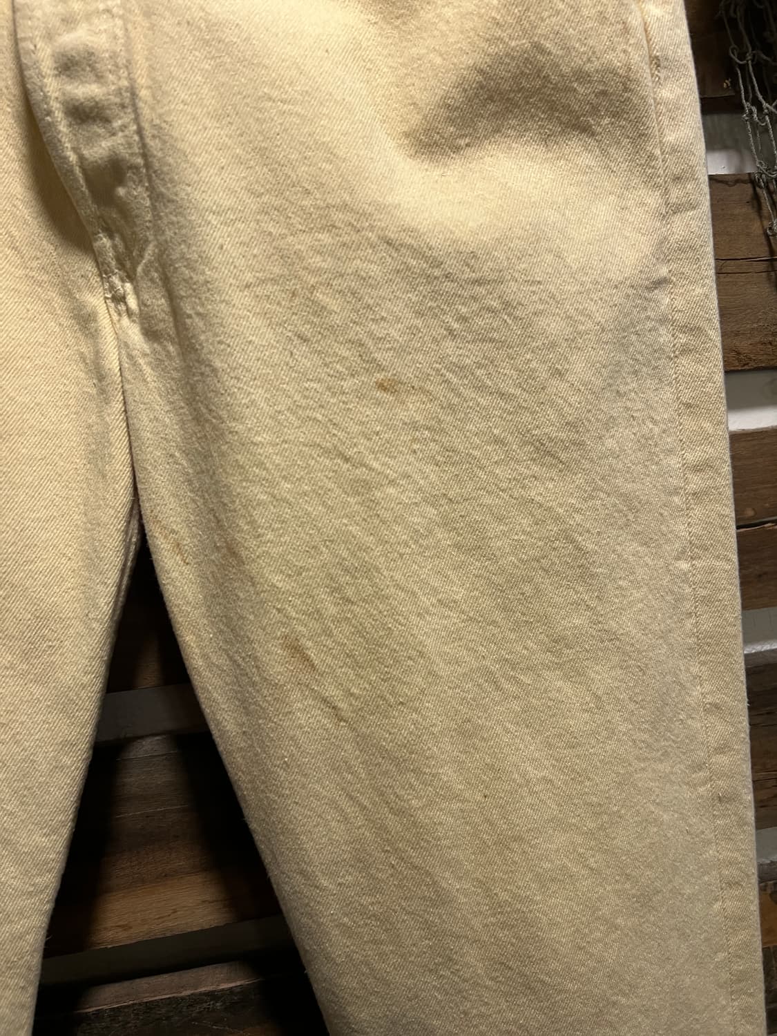 [34]90's 리바이스 501 USA 크림옐로우 데님 팬츠 S41 상품이미지4