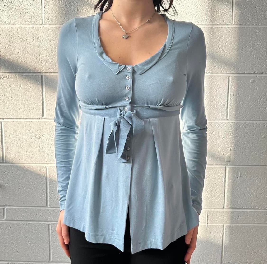 빈티지 cop copine 베이비블루 블라우스 상품이미지1