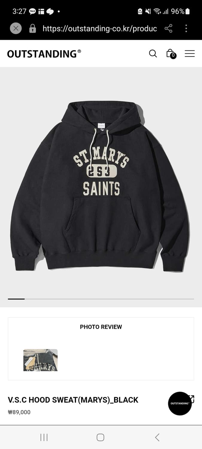 아웃스탠딩 V.S.C 후드 M  상품이미지1