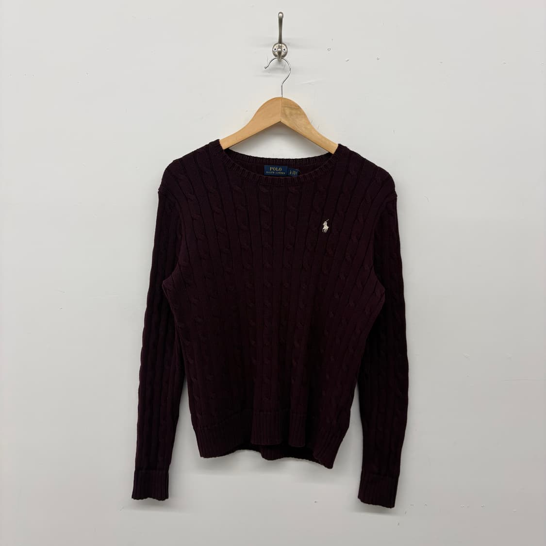 폴로 랄프로렌 케이블 니트 버건디 여/M 상품이미지1