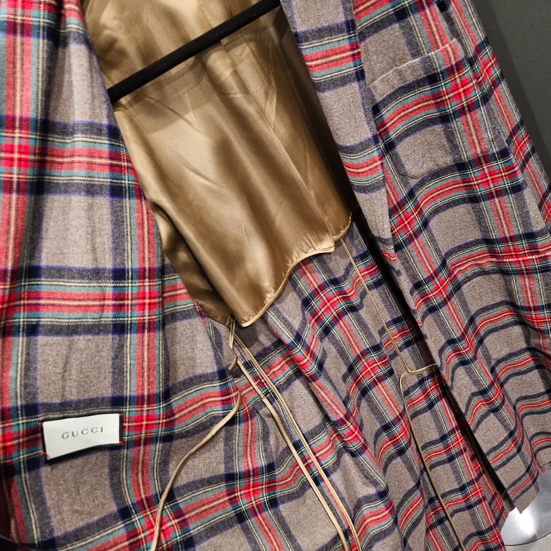 구찌 체크패턴 체스터 필드 오버 코트 상품이미지6