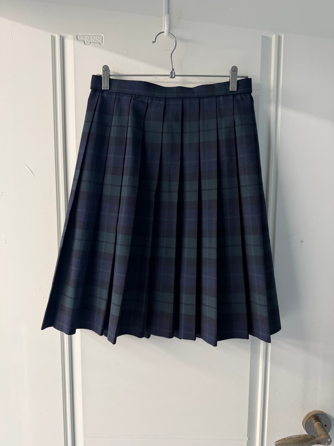 일본빈티지 체크 핀턱 미디스커트 상품이미지8