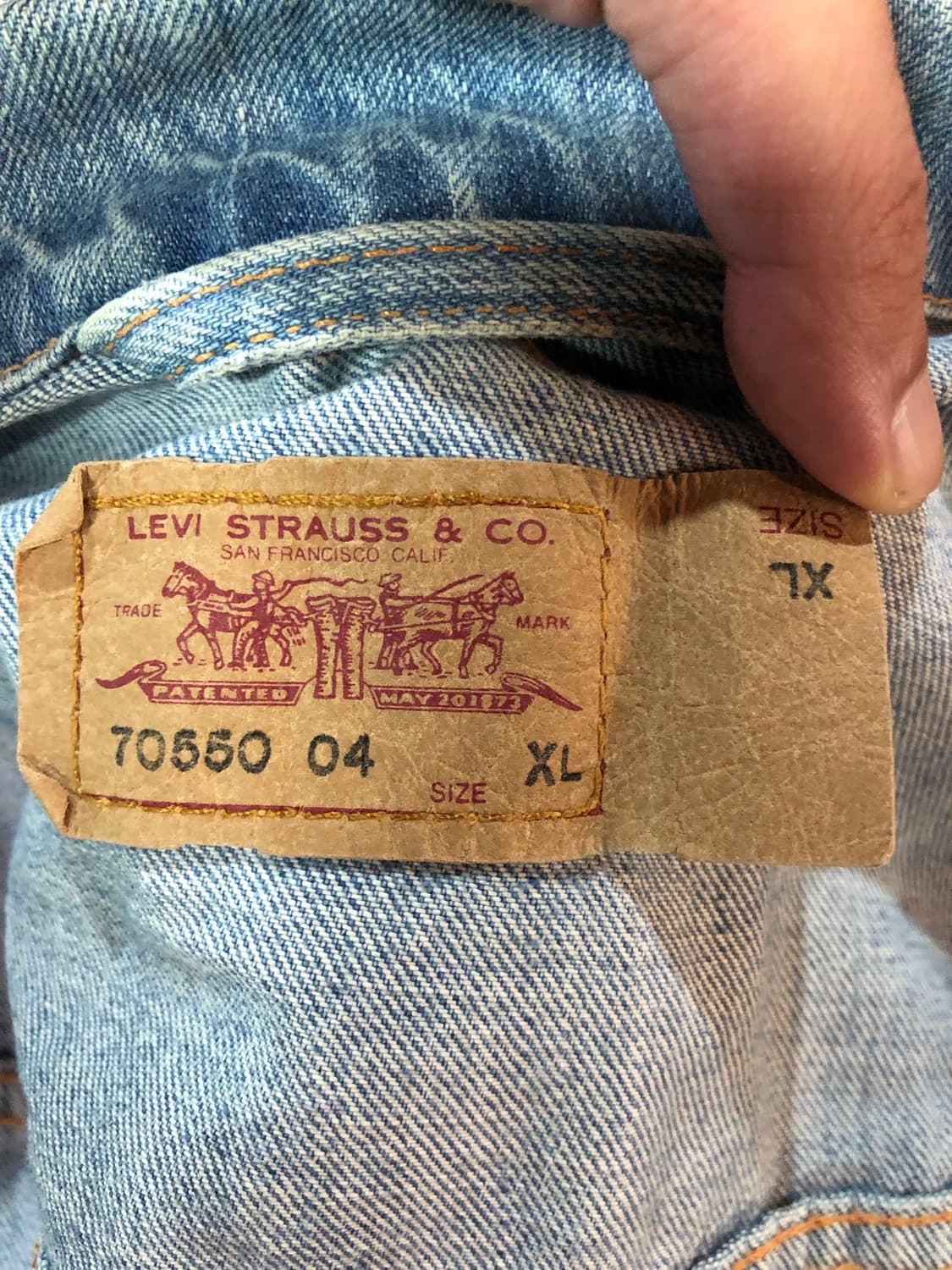 리바이스 00’s 70550 데님 트러거 청자켓 유럽판 상품이미지4