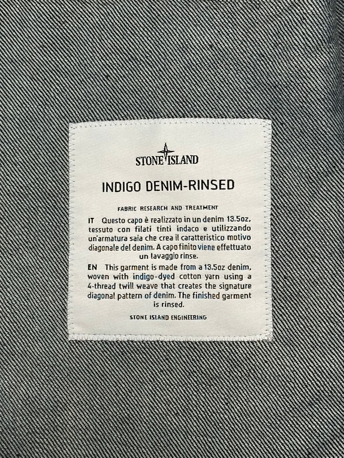 스톤아일랜드 데님 리서치 인디고 자켓 XL(105-110) 새상품 상품이미지2