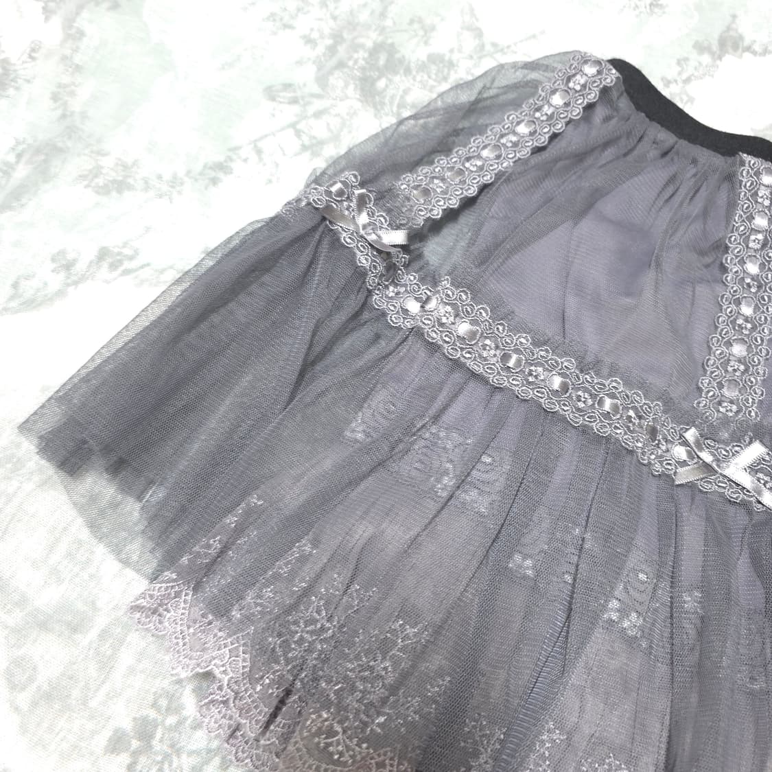 엑시즈팜 리본 레이스 샤 스커트 모리 갸루일브히메갸루 상품이미지4