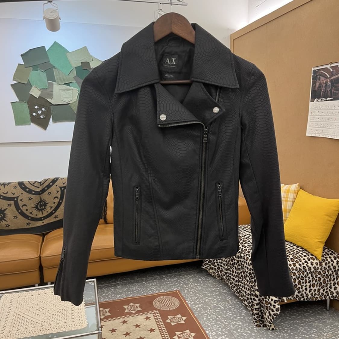 아르마니 익스체인지 스트릿 펑크 슬림 뱀피 라이더 자켓 XS C10059 상품이미지3
