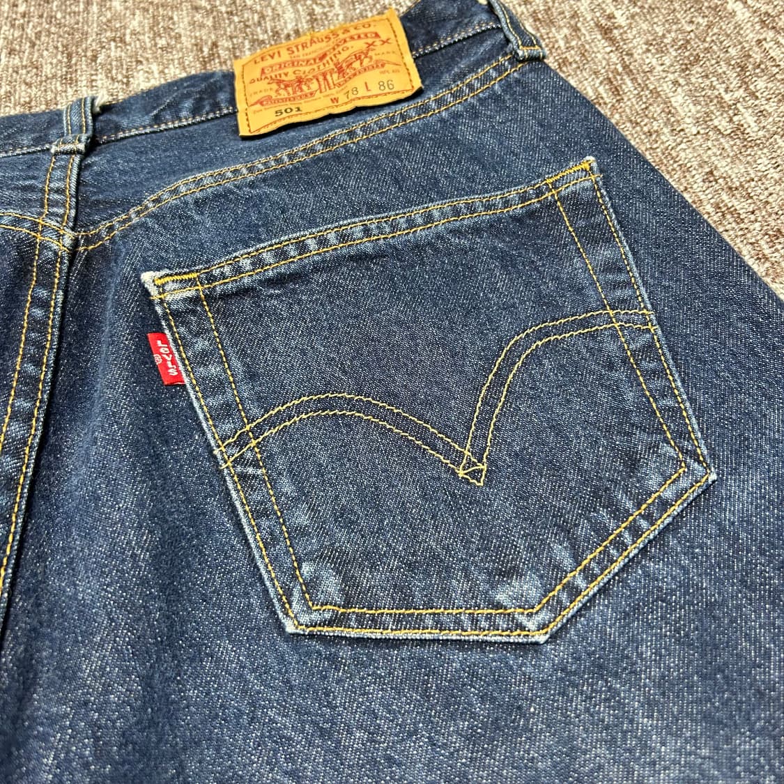 30inch) 리바이스 501 생지 진청 데님 청바지  상품이미지3