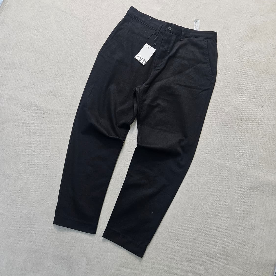 42 새상품 자라 블랙 코튼 팬츠 0330Y 상품이미지1