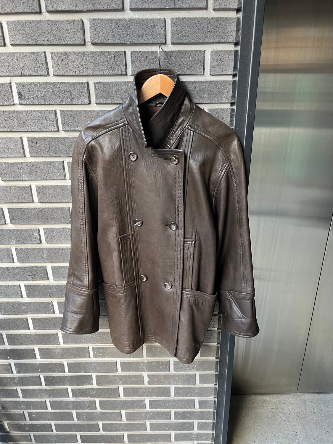 90s CIEL-UN lambskin 양가죽 더블브레스트 자켓 상품이미지1