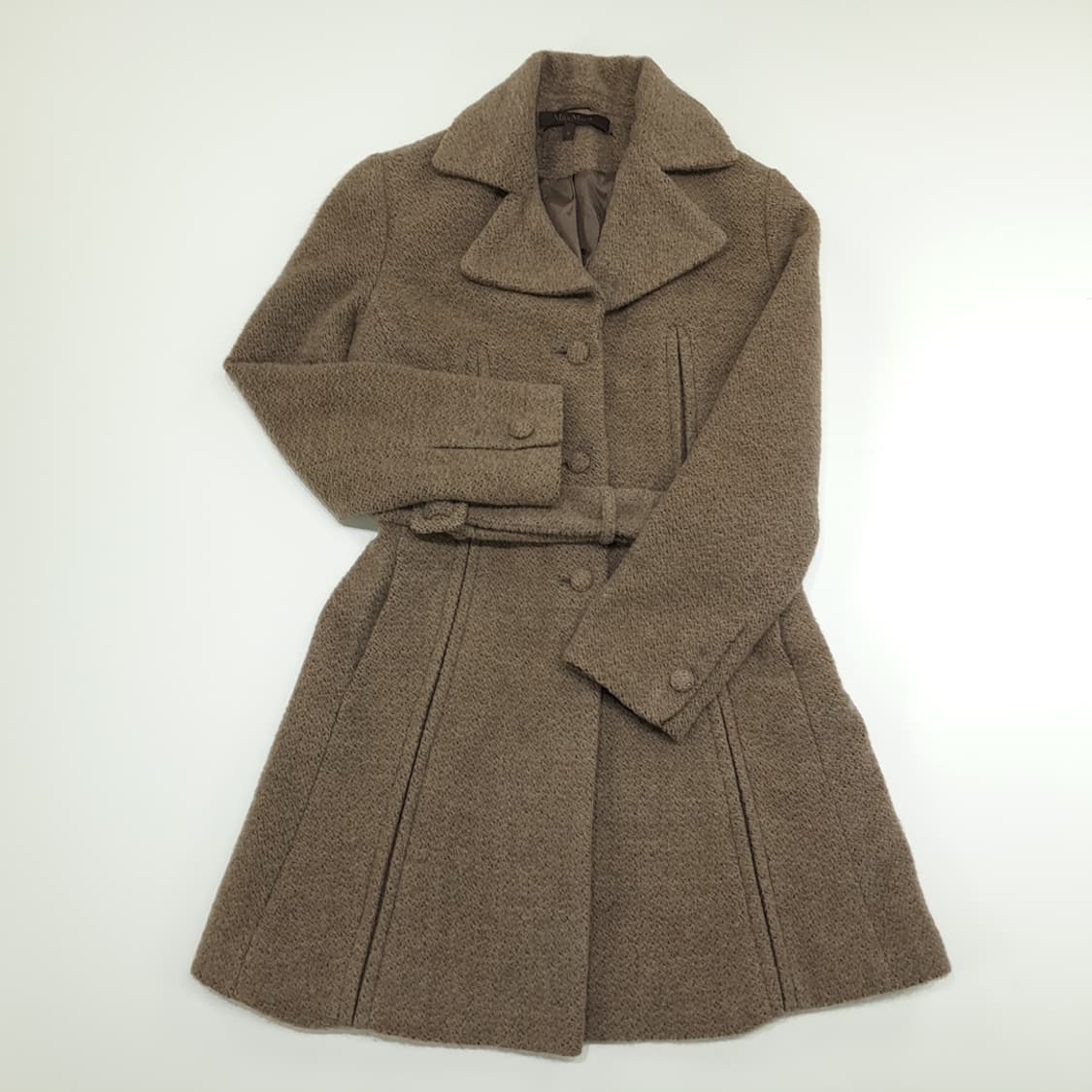 CN859W M 막스마라 알파카 슈퍼파인 캐시미어 블렌드 벨티드 코트 상품이미지2