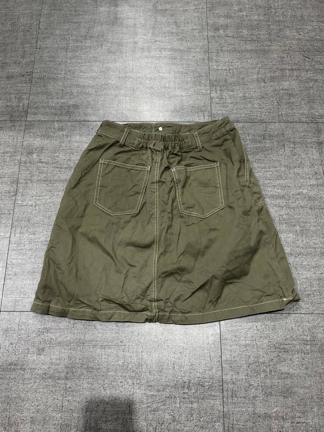 Colza 콜자 하구미모리걸 할메카지갸루 워크미니스커트 카키브라운 상품이미지2