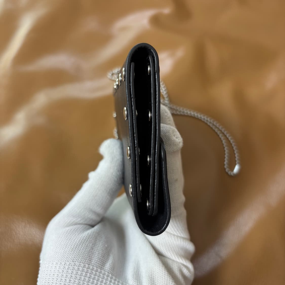 PORTER 포터 스터드 레더 카드 지갑 월렛 블랙 스트랩 포함 상품이미지5