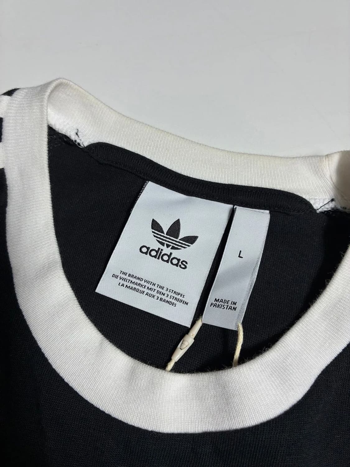 아디다스 클래식 삼선 링거 코튼 반팔 티셔츠 R1914 상품이미지6