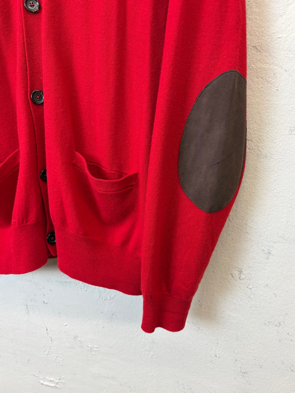 폴로랄프로렌 암패치 램스울 니트 가디건 레드 상품이미지3