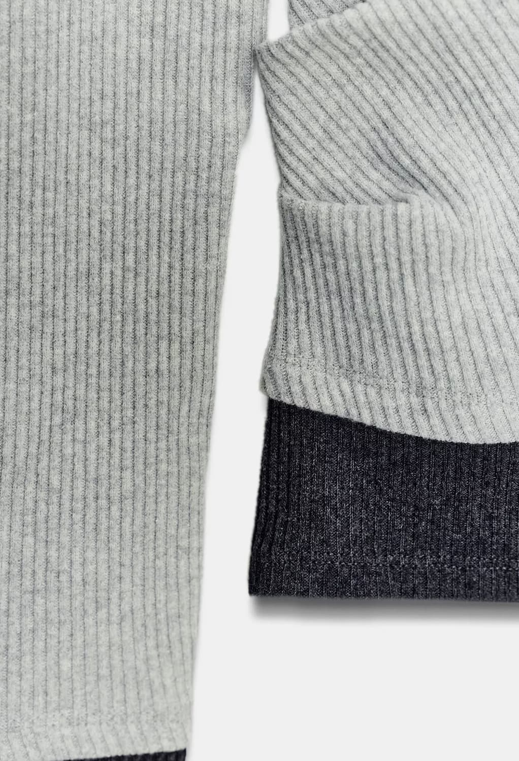 ZARA 자라 더블 드레이프 이펙트 티셔츠, 자라 배색 셔링 라운드  상품이미지6