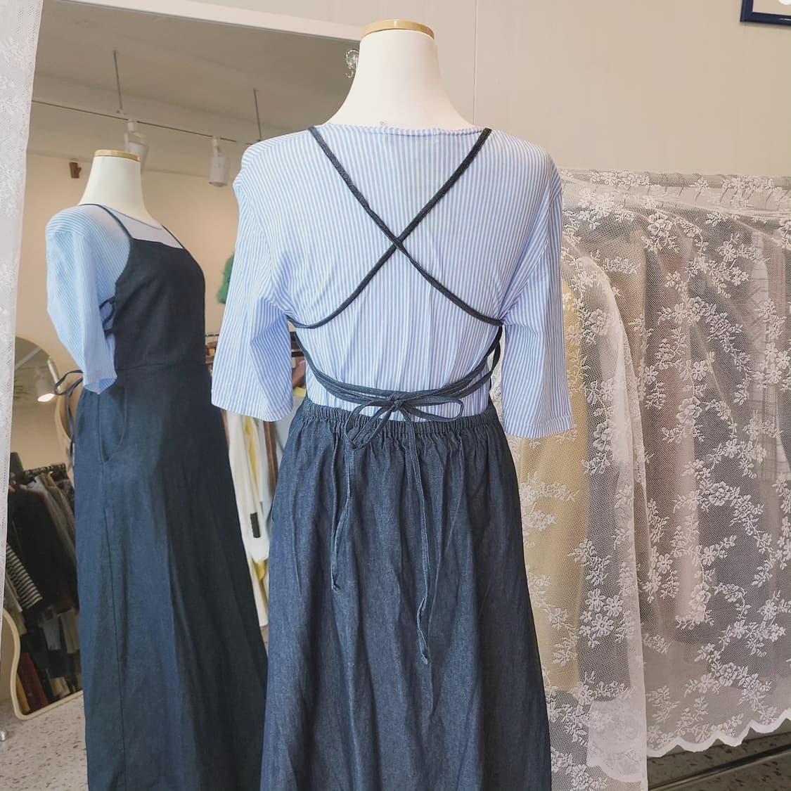 생지데님 에이프런 원피스 상품이미지4