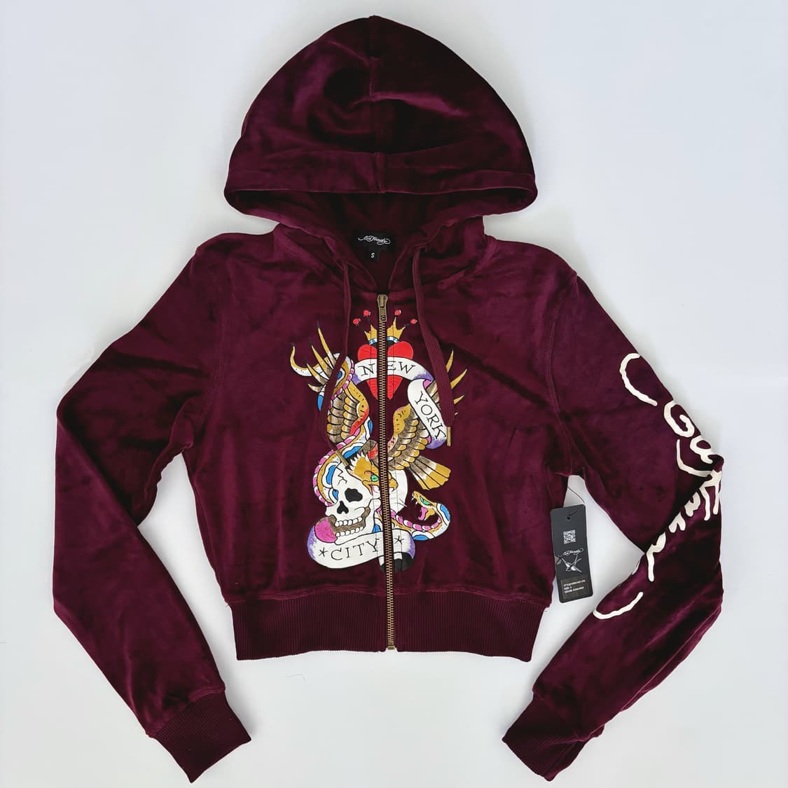 [새제품] 에드 하디 벨벳 벨루아 후드집업 팬츠 셋업 상품이미지3