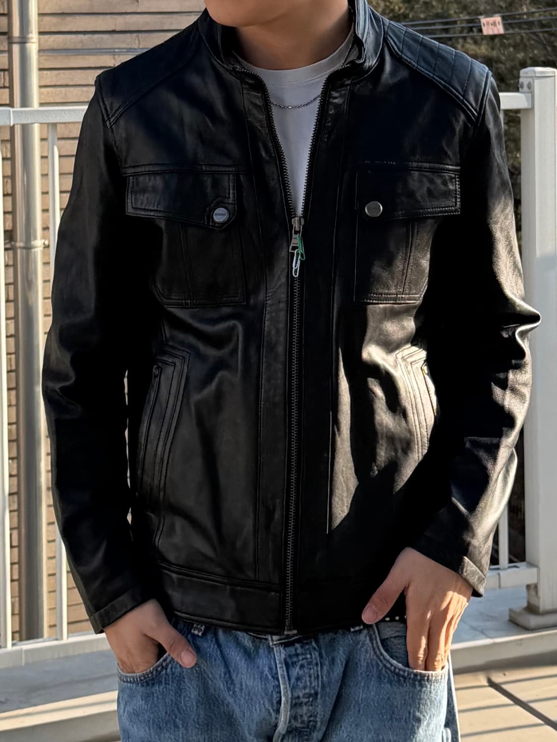 빈티지 양가죽 레더자켓 상품이미지4