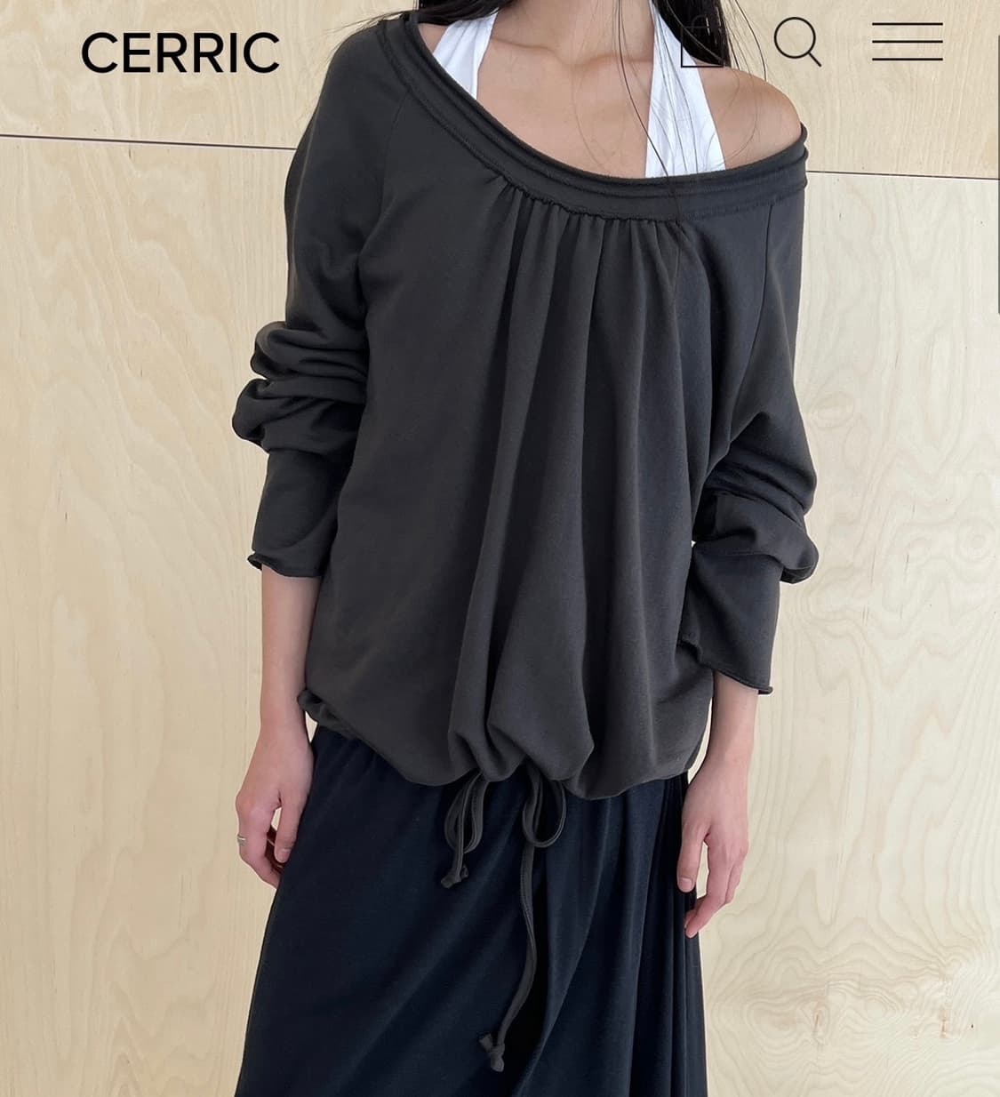 세릭 Round Hem String Top _ Charcoal 상품이미지1