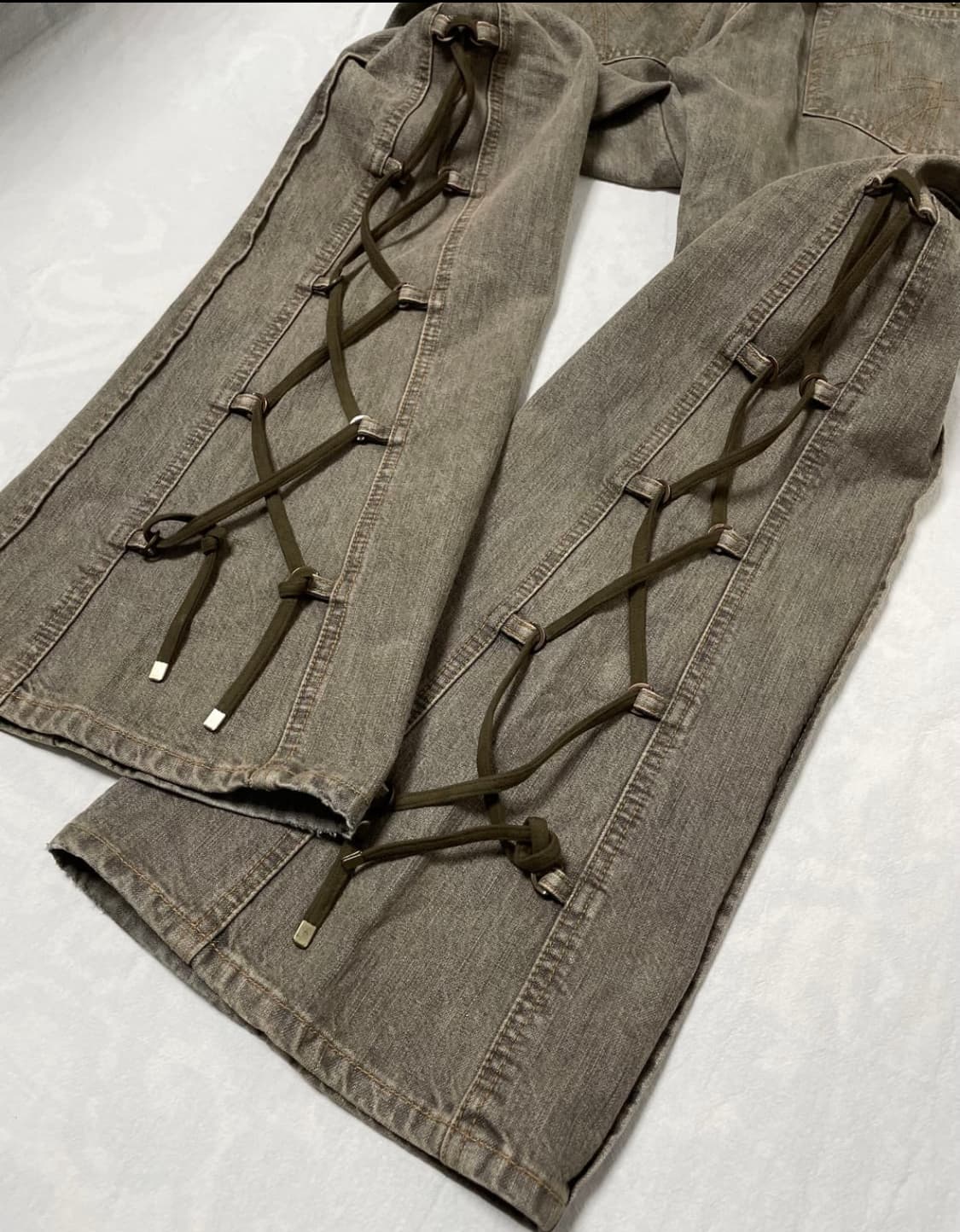 MORGAN Homme Side Lace-Up Flare Denim 상품이미지2