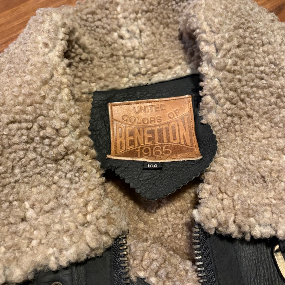 Benetton Leather Shearling Jacket 상품이미지5